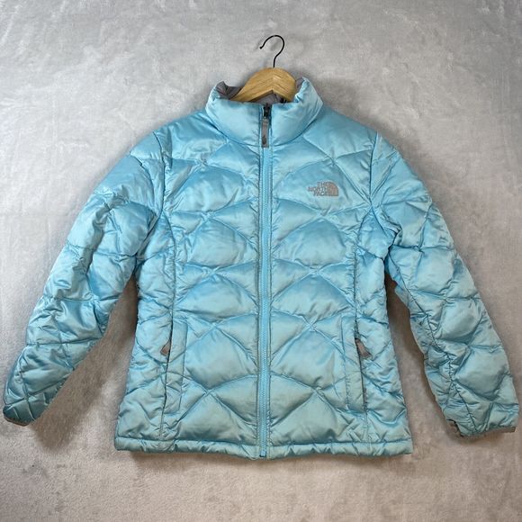 The North Face Other - The North‎ Face youth girls Turquoise full zip puffer 2 pocket jackets X-Large